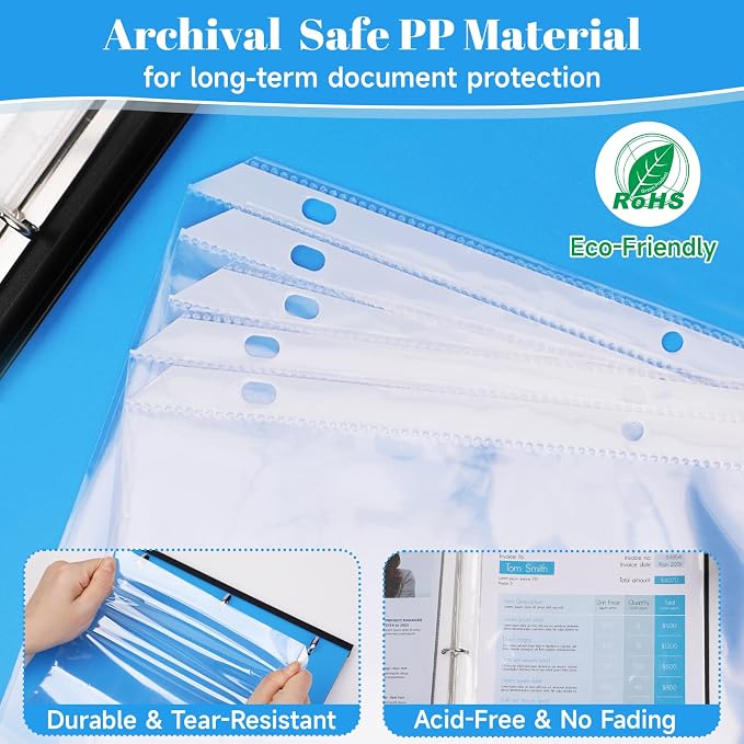 50 Pack Sheet Protectors for 3 Ring Binder - Image 4