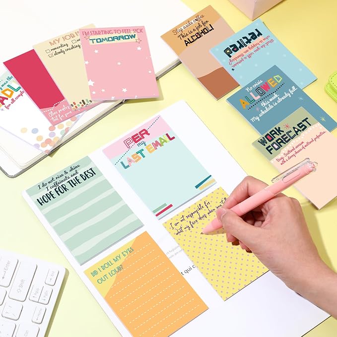 12 Pcs Funny Sticky Notes for Work 4x3 Inches Sarcastic Self Adhesive Notepads - Image 7