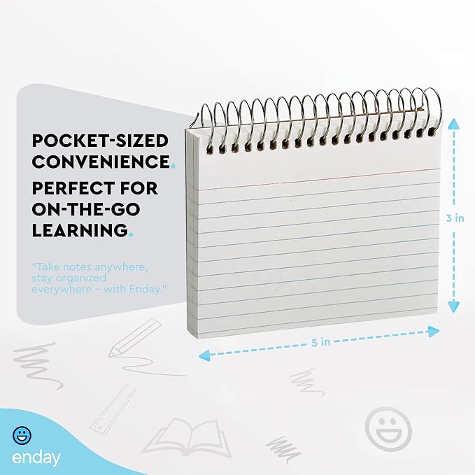 Emraw Spiral Index Cards 3x5 Ruled - Image 2