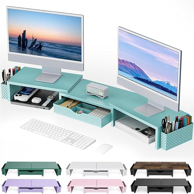 gianotter Dual Monitor Stand Riser, Desk Organizer by gianotter