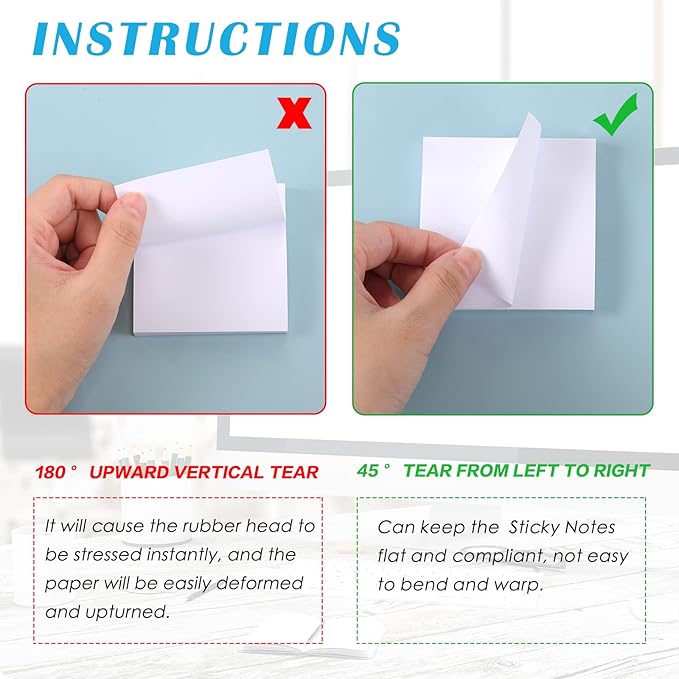 Sabary 2400 Sheets White Sticky Notes 3 x 3 Inch Self Stick Notes Pads Easy Note Pads for Office Home Studying Supplies, 24 Pads, 100 Sheets/Pad, Individual Package-DeskLoop Office