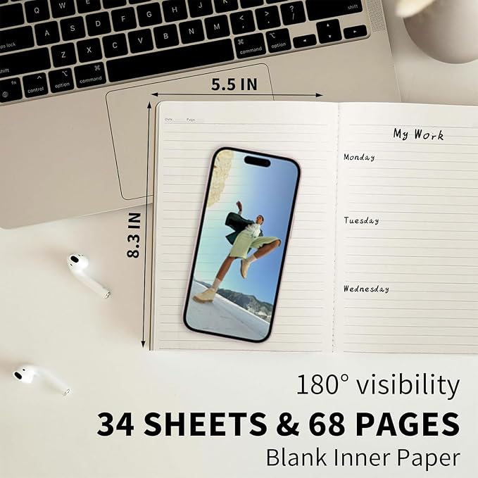 50 Pack A5 Lined Kraft Notebook Journals 8.3x5.5 In，Travel Journals Notebooks - Image 2