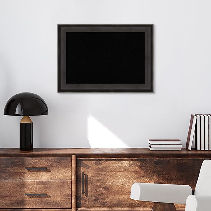 Amanti Art Black Cork Board for Wall, 20x28 Vision Board with Black Wood Frame, Medium Corkboard Office Decor for Home Organization, Casual Corkboard Pinboard to Display Items for Home Organization-DeskLoop Office