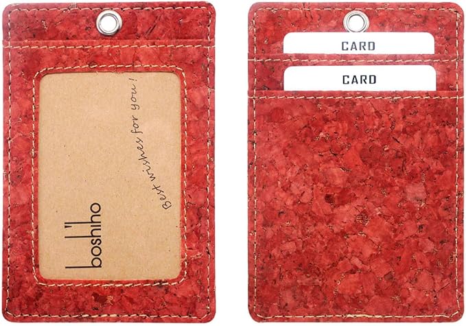 Cork Badge Holder, Boshiho Vertical Style Eco-Friendly Natural Cork Name ID - Image 4
