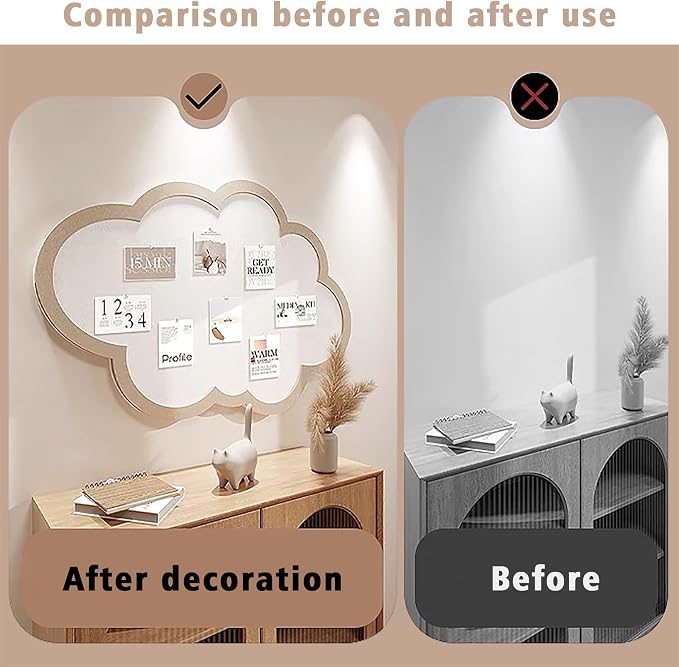 Cute Cloud Felt Board for Wall 24 x 16 Inch, Foldable Vision Board Kit - Image 8