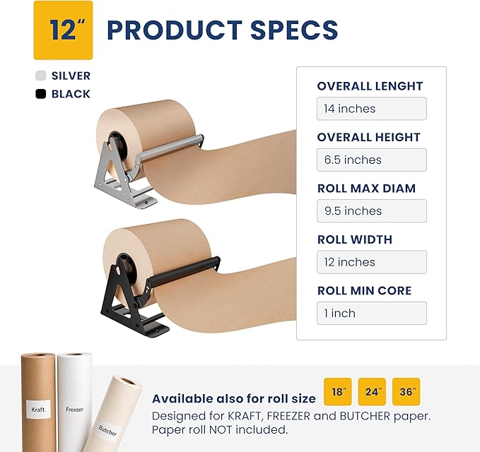 DIY Crew 12 Inch Paper Roll Dispenser and Cutter - Image 6