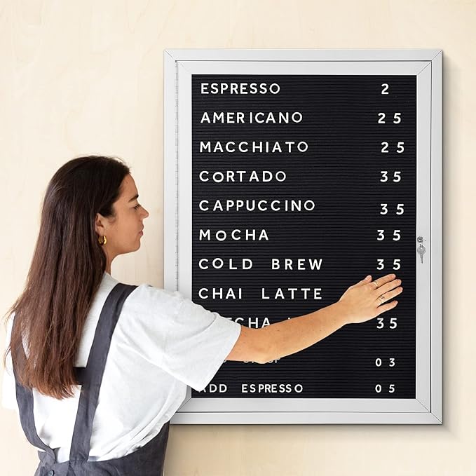 SWANCROWN Outdoor Lockable Letter Bulletin Board Shatter Resistant Display Cases Wall Mount Message Board with Swing Door,36x24 inches-DeskLoop Office