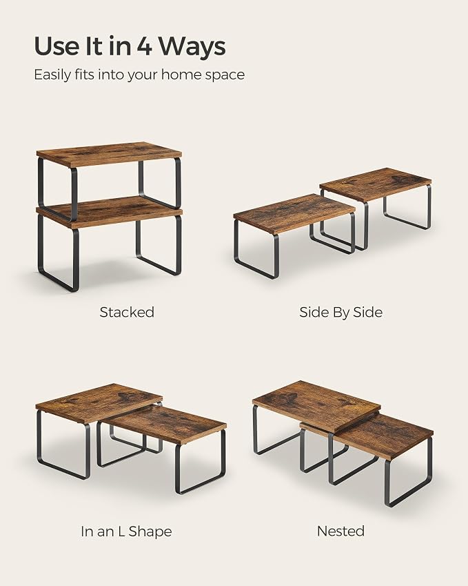 SONGMICS Cabinet Organizer Shelf, Kitchen Storage, Spice Rack, Expandable - Image 7