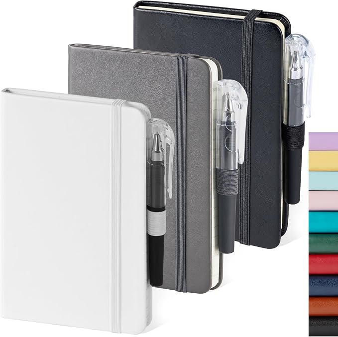 NIRMIRO Small Notebook Pocket Size Journal 3.7" x 5.7", 3 Pack, 408 Pages by NIRMIRO