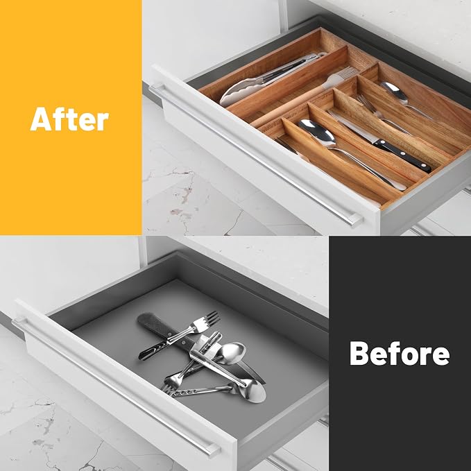 Oridom Kitchen Acacia Silverware Organizer - Image 2