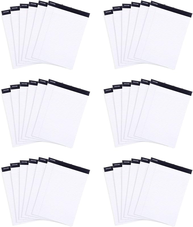 Mintra Office Legal Pads, ((xBasic, 5in x 8in, Narrow (White), 36pk (6-6pks))-DeskLoop Office