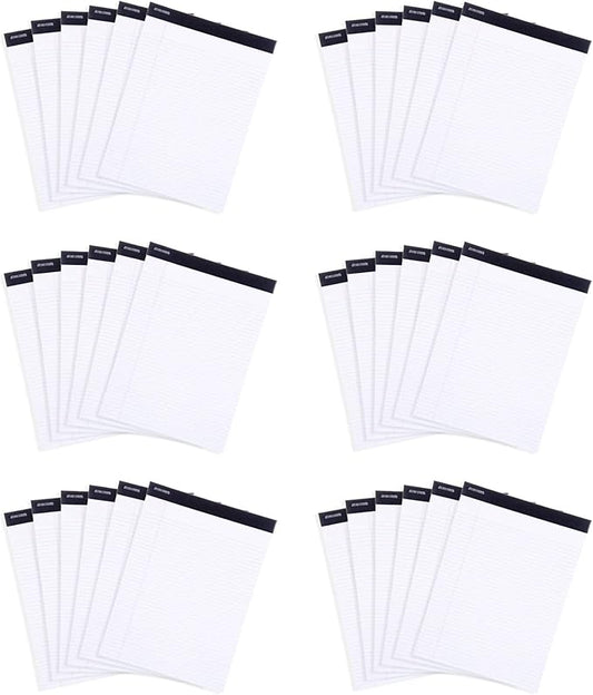 Mintra Office Legal Pads, ((xBasic, 5in x 8in, Narrow (White), 36pk (6-6pks))-DeskLoop Office