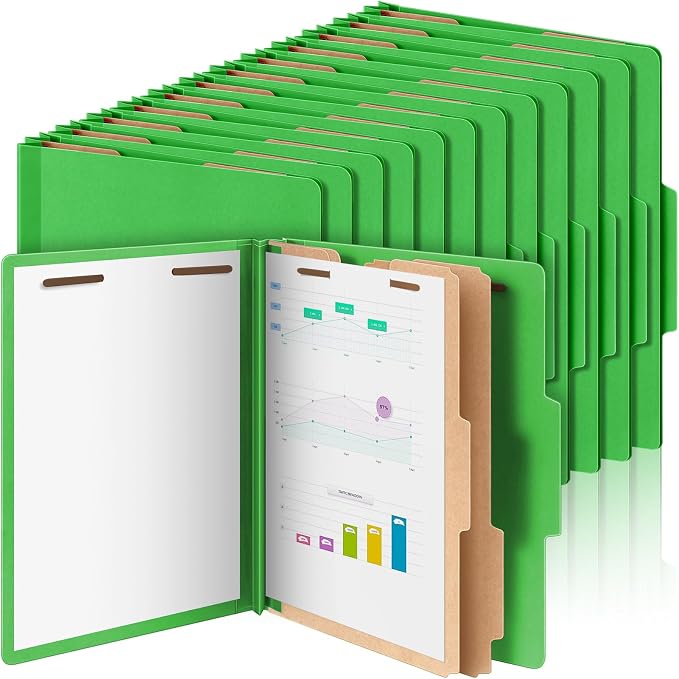 Skyygemm 36 Pcs Classification Folders Letter Size, 2 Divider Pressboard File by Skyygemm