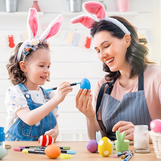 28 Metallic Colors Dual Tip Acrylic Paint Markers, Dot Tip and Fine Tip Acrylic Paint Pens for Rock Painting, Ceramic, Wood, Canvas, Plastic, Glass, Stone, Calligraphy, Card Making, DIY Crafts-DeskLoop Office