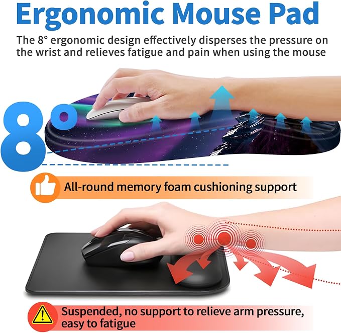 YIWEI Ergonomic Mouse Pad with Wrist Support - Image 4