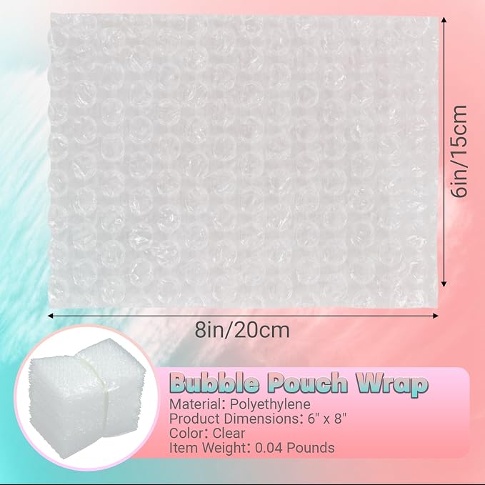 50-Pack 6"x8"Clear Bubble Out Bags - Image 2