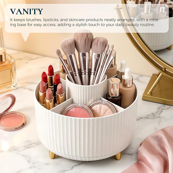 KONVINIT Pencil Pen Holder for Desk, 5 Slots 360-Degree Rotating Desktop - Image 5