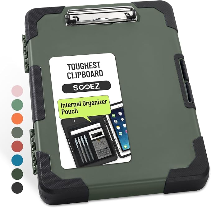 Sooez Toughest Clipboard with Storage, Internal Pen Pouch Included, Letter/ A4 by Sooez
