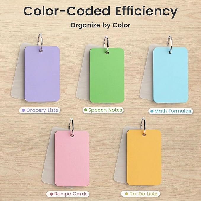 Koogel 250PCS Colored Index Cards - Image 2