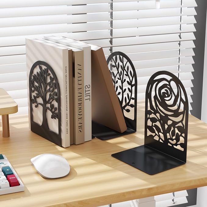 MaxGear Decorative Book Ends, Heavy Duty Bookends - Image 5