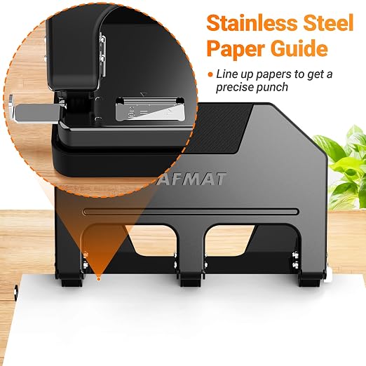 AFMAT 3 Hole Punch Heavy Duty, 9/32" Hole Diameter, 40-Sheet 3 Hole Puncher - Image 5