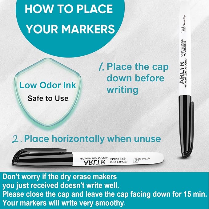 ARLTR Dry Erase Marker Bulk Set, Chisel Tip, Low Odor, - Image 5
