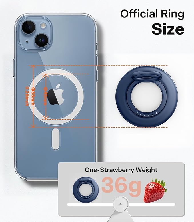 TORRAS 2025 Flagship Magnetic Phone Grip Ring Holder Kickstand Fit - Image 9