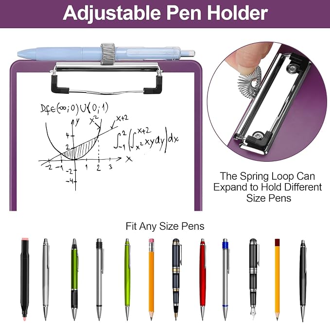 Meiikun Small Clipboard with Storage, A5 Clipboards with Pen Holder, Half - Image 3