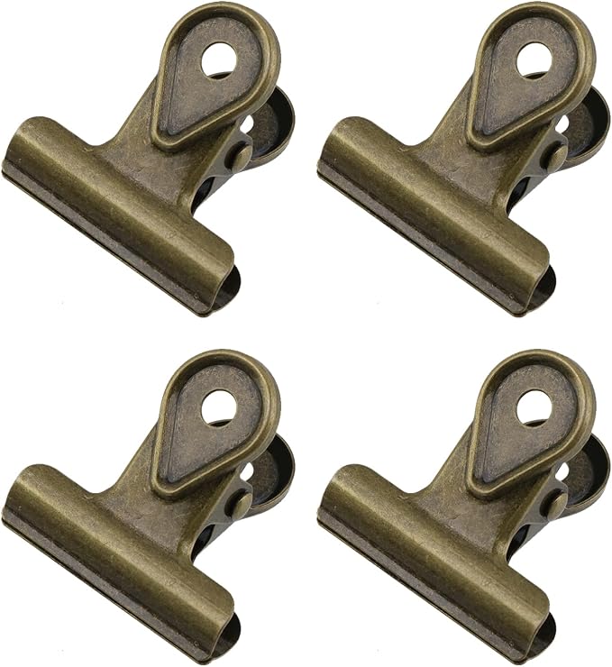 Xiaoyztan Mini Clips, 30mm Wide Bronze Bulldog Clips Paper Clip Binder Bull by Welcometoxiaoyztan