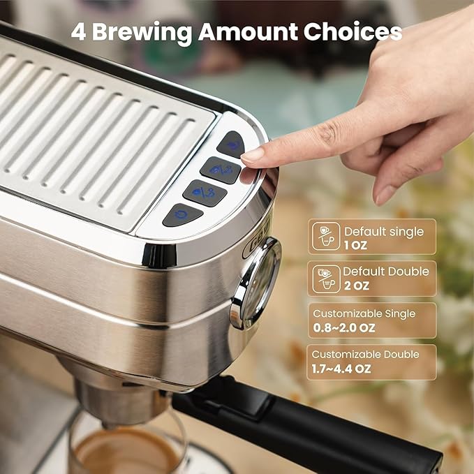 Gevi Espresso Machine 20 Bar with Portafilter for Nespresso Original Capsules and Coffee Powder, Professional Espresso Maker with Milk Frother for Cappuccino, Latte, Compact Espresso Coffee Machine-DeskLoop Office