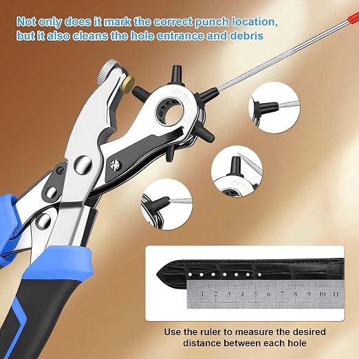 Heavy Duty Rotary Puncher, Diyife Leather Belt Hole Puncher - Image 6
