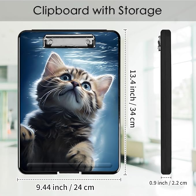 Clipboard with Storage, Office Supplies Nursing Clipboards Folder with Pen - Image 2