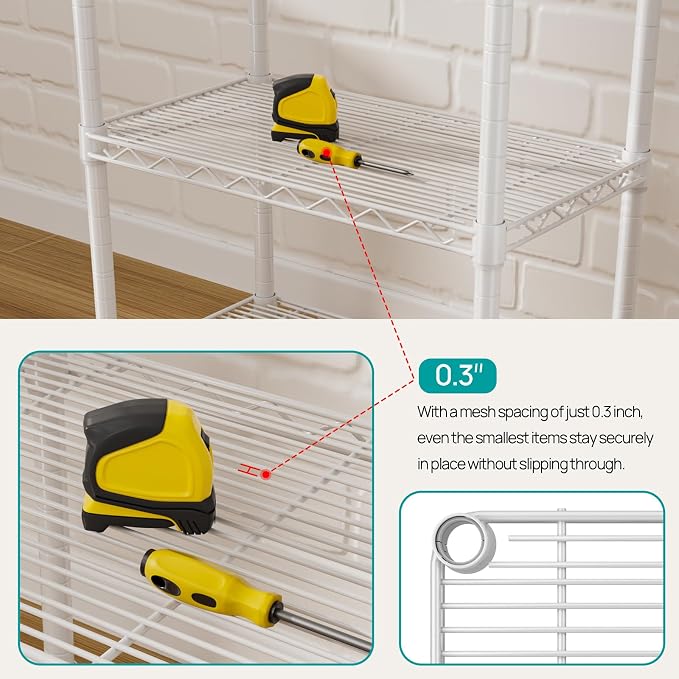 SINGAYE Small Wire 5 Adjustable Shelves Pantry Metal Shelf Floor Organizer | - Image 5