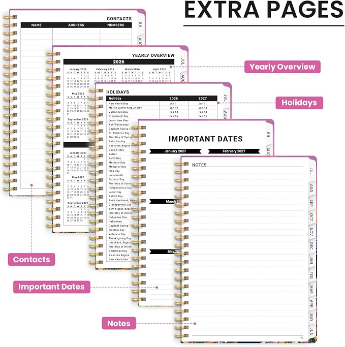 Planner 2026-2027, Hardcover Monthly and Weekly Academic Planner July 2026 - Image 5