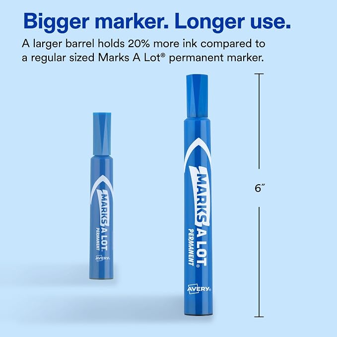 Avery Marks A Lot Permanent Markers, Large Desk-Style Size, Chisel Tip - Image 2