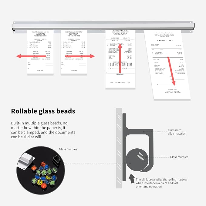 48 Inch Aluminum Ticket Holder Rail - Image 7