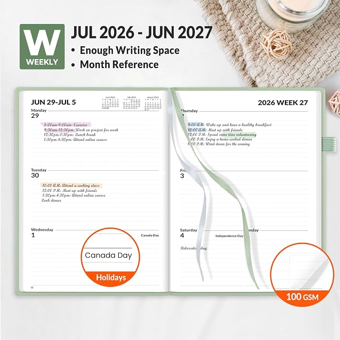 SUNEE 2026-2027 Weekly & Monthly Hardcover Planner 5.5" x 8.3" - Image 3