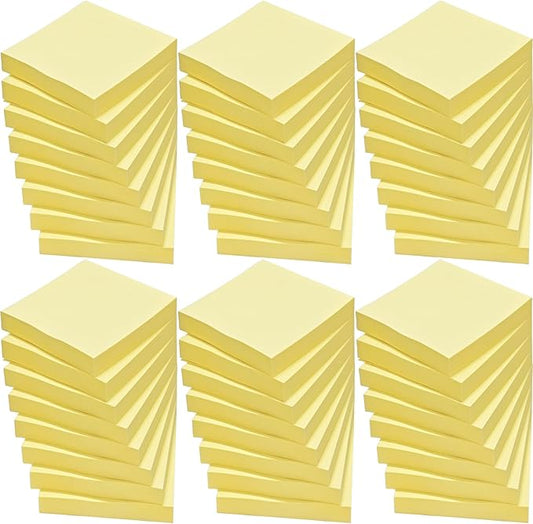 48 Pack 2400 Sheets Sticky Notes 3x3 Inches Bulk Colored Posted Notes Yellow Notes Stickies Note Pads for Office, School, and Home Supplies, 50 Sheets/pad-DeskLoop Office