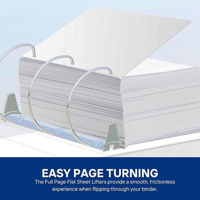 Full Page Flat Sheet Lifters, Letter Size 11 X 8.5 Inch, 3-Hole Binder - Image 5