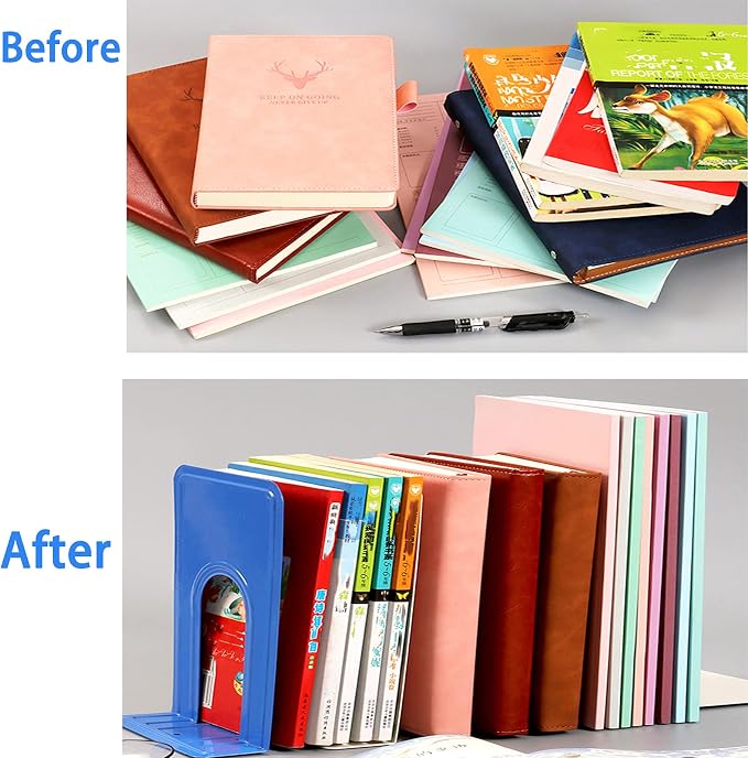 Metal Book Ends for Office Home, Book Shelf Holder Home Decorative, Book Ends - Image 5