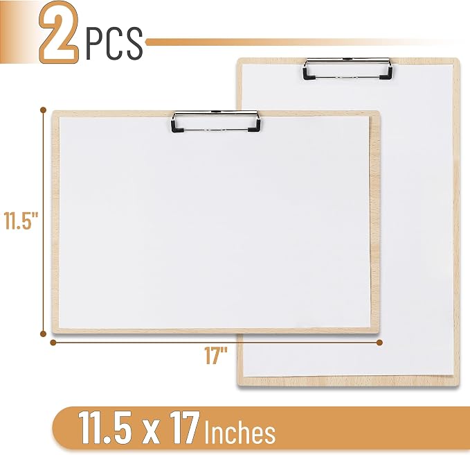 Mr. Pen- Clipboard, 2 Pack, 11.5x17 Inches | Vertical & Horizontal Wooden - Image 2