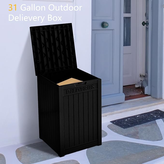 Yardgrace 55 Gallon Outdoor Storage Box, Waterproof Resin Deck Box - Image 8