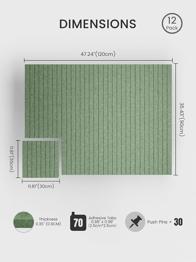 Bumusty Large Cork Board Alternative-48 x 36" Felt Bulletin Board Tiles - Image 2
