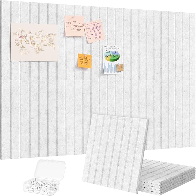 Lifewit Felt Slatted Bulletin Board, 6 Pack Self-Adhesive Panel, Cork Board by Lifewit