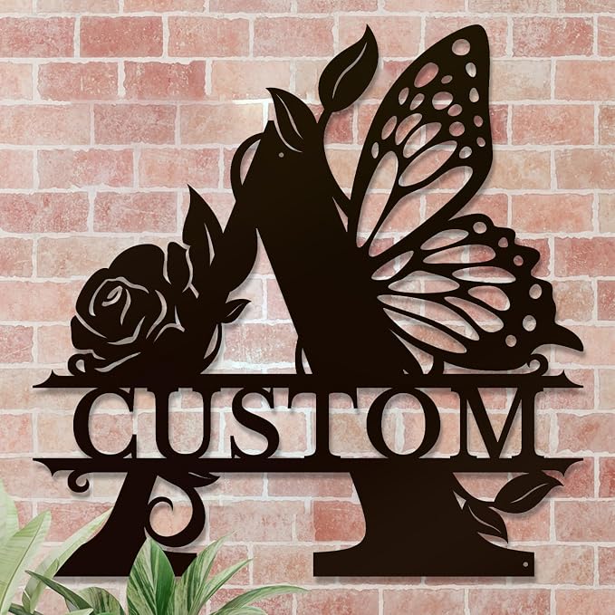 Personalized Custom Letter Name metal Signs, Custom Black Letter Monogram Wall - Image 4