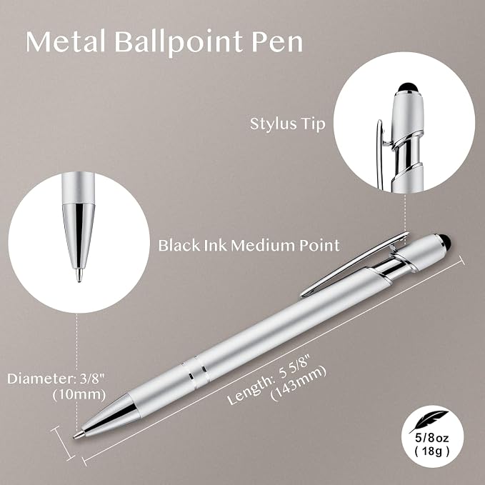 LINFANC 12 Pack Silver Ballpoint Pen - Image 2