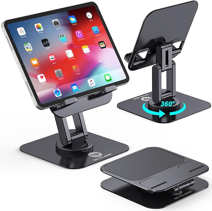 OCYCLONE iPad Stand, 360° Rotating Adjustable Foldable iPad Tablet Stand Holder - Image 9