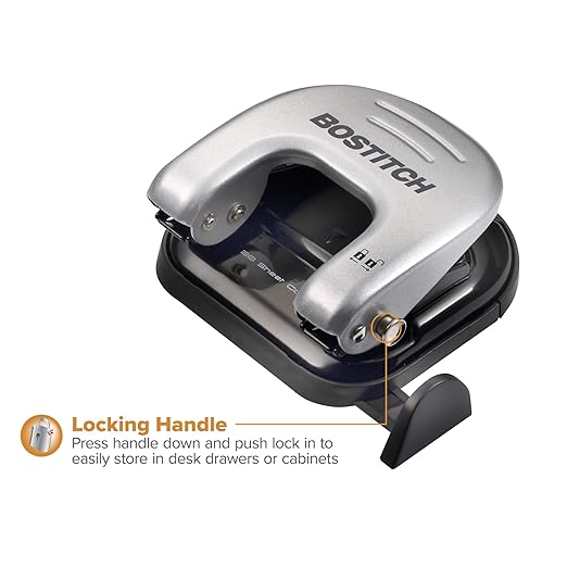 Bostitch Office EZ Squeeze Reduced Effort 2-Hole Punch, 2 Sheets, Locking Handle - Image 4