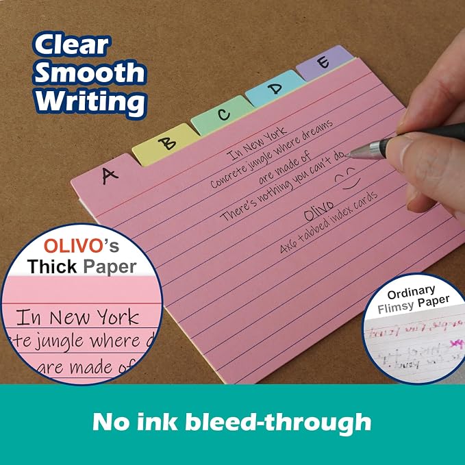 100 Pack Tabbed Index Cards 4x6 Lined Index Card Dividers - Image 6