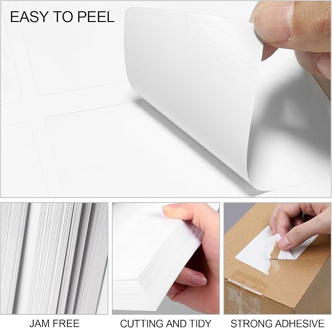 Self Adhesive Name Tag Stickers, 8 Labels per Sheet, A4 Stickers 3-3/8" x 2-1/3" - Image 3